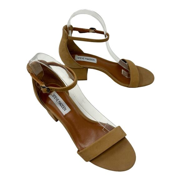 Steve Madden Irenee Tan Suede Block Heel Sandals Size 6.5 - Picture 5 of 8